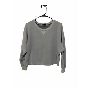 Very J Women's Small Solid Blue Long Sleeve Round Neck Thick Sweater